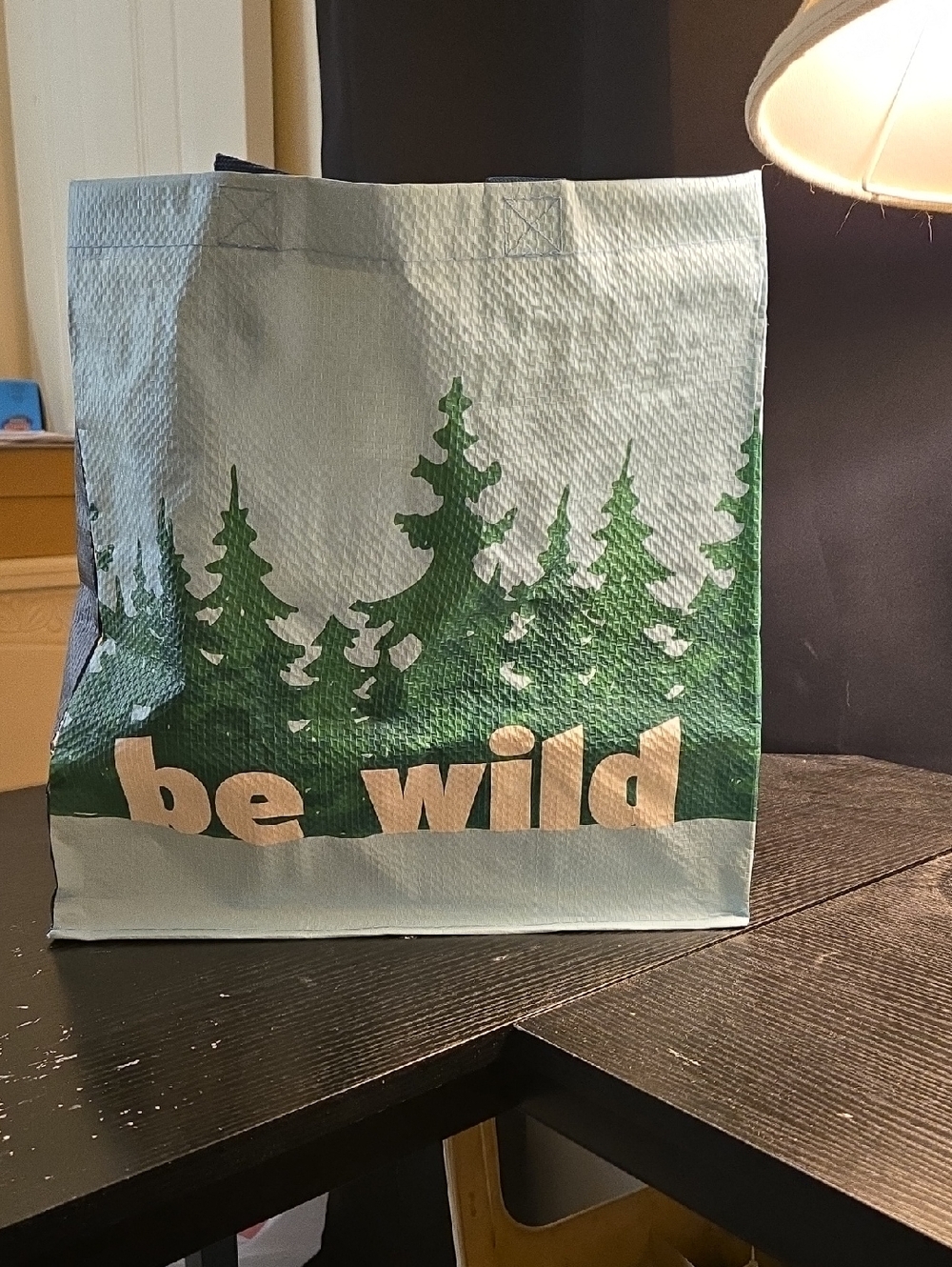 Reusable Tote Bag with Forest 'be wild' Print